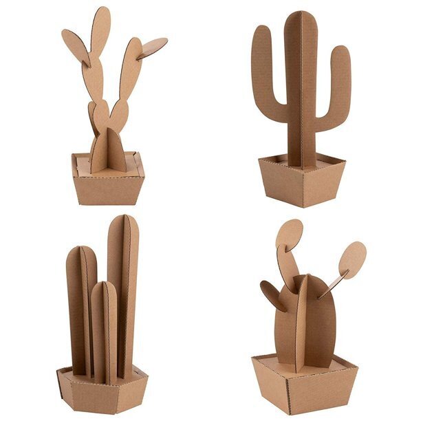 3D kaktusai, pagaminta iš kartono (4 skirtingi modeliai) kaina ir informacija | Dėlionės (puzzle) | pigu.lt