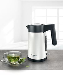 Bosch DesignLine electric kettle 1.7 L 2400 W Black, Silver цена и информация | Электрочайники | pigu.lt