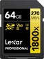 Lexar Pro 1800X Sdxc U3 V60 kaina ir informacija | Atminties kortelės fotoaparatams, kameroms | pigu.lt