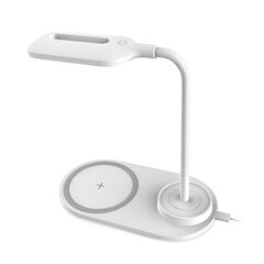 Platinet PDL1930W Compact size Tilt adjustment Led Table Lamp with Qi Wireless 10W Charger White kaina ir informacija | Platinet Baldai ir namų interjeras | pigu.lt