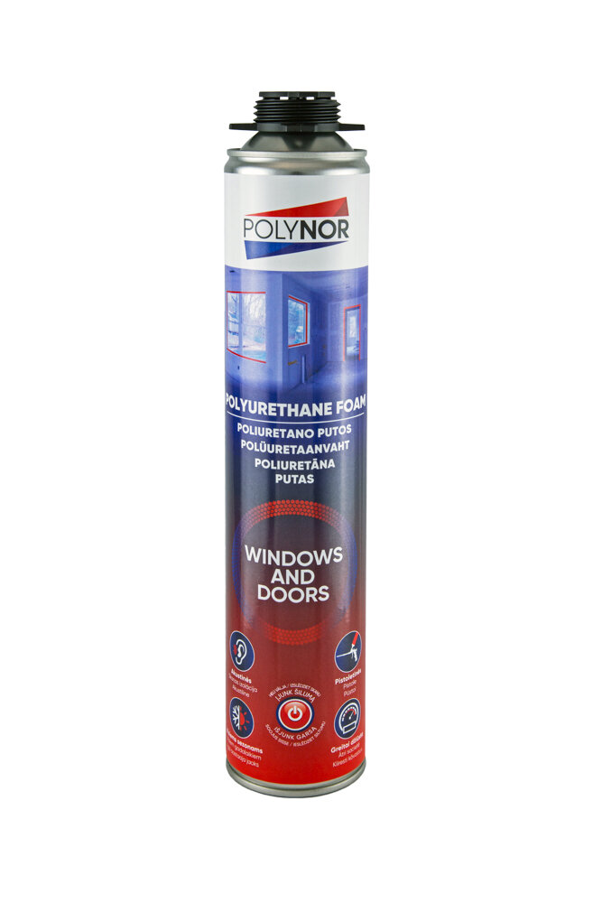 Montavimo putos POLYNOR Windows and Doors, 650 ml. цена и информация | Sandarinimo medžiagos | pigu.lt