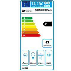 Allenzi CH 60 White цена и информация | Вытяжки на кухню | pigu.lt