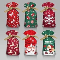 Kalėdiniai maišeliai dovanėlėms, 6 vnt kaina ir informacija | Kalėdinės dekoracijos | pigu.lt