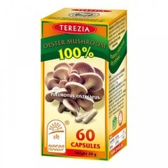 Maisto papildas Terezia 100% Oyster grybas, 60 kapsulių kaina ir informacija | Vitaminai, maisto papildai, preparatai gerai savijautai | pigu.lt