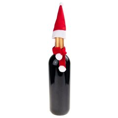Kalėdinė butelio dekoracija Kepurė ir šalikas kaina ir informacija | Kalėdinės dekoracijos | pigu.lt