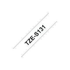 Brother TZe-S131, Strong 12mm black on clear flexible tape цена и информация | Тетради и бумажные товары | pigu.lt