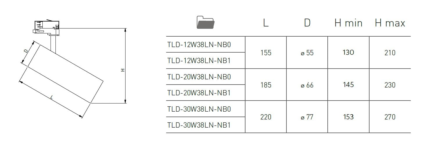 Šviestuvas montuojamas į bėgelį T-Line 30W 38° 4000K, juodas kaina ir informacija | Bėginiai šviestuvai ir bėgiai | pigu.lt