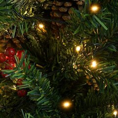Kalėdų eglutė su LED/kankorėžiais, 150 cm цена и информация | Искусственные елки | pigu.lt