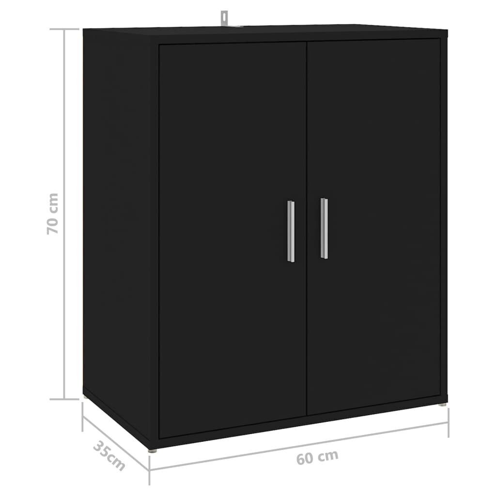 vidaXL Spintelė batams, juodos spalvos, 60x35x70 cm kaina ir informacija | Batų spintelės, lentynos ir suolai | pigu.lt