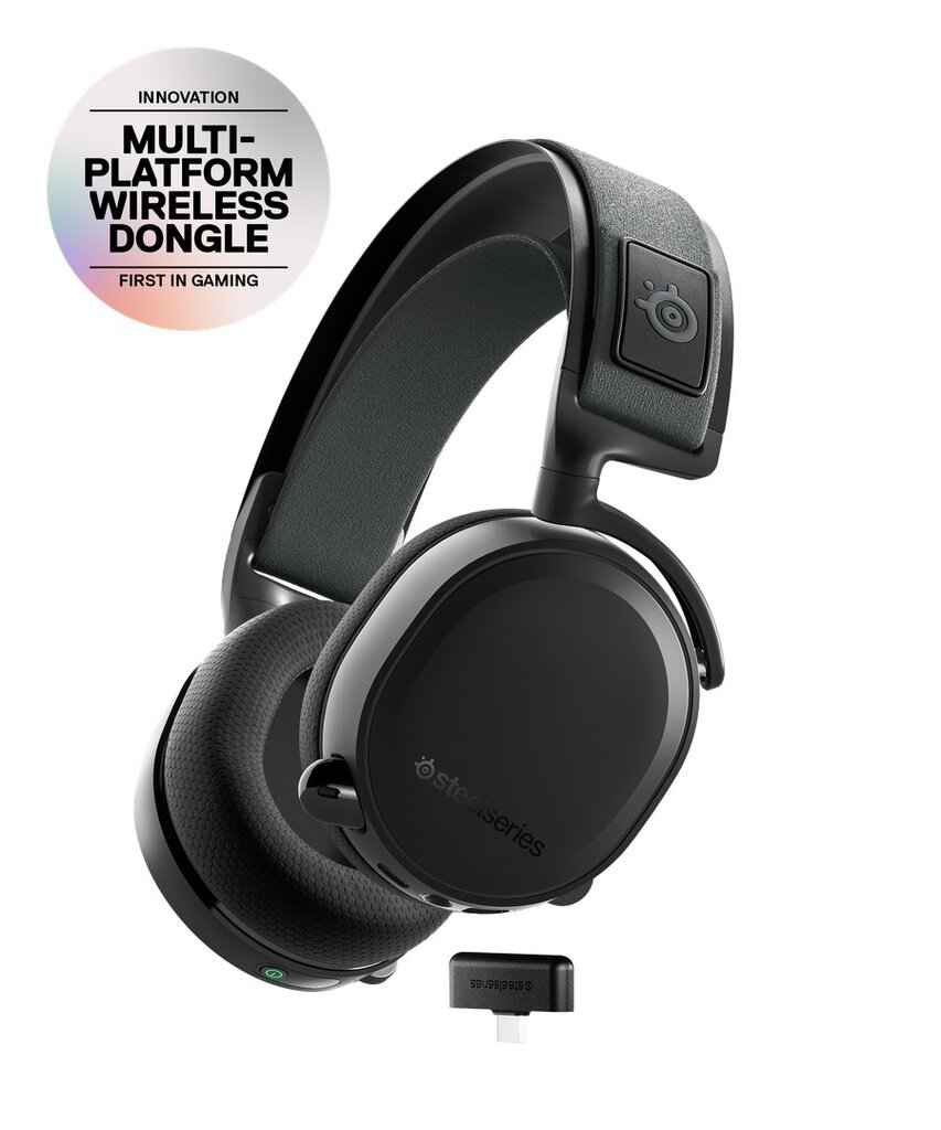 SteelSeries Arctis 7+, black kaina ir informacija | Ausinės | pigu.lt