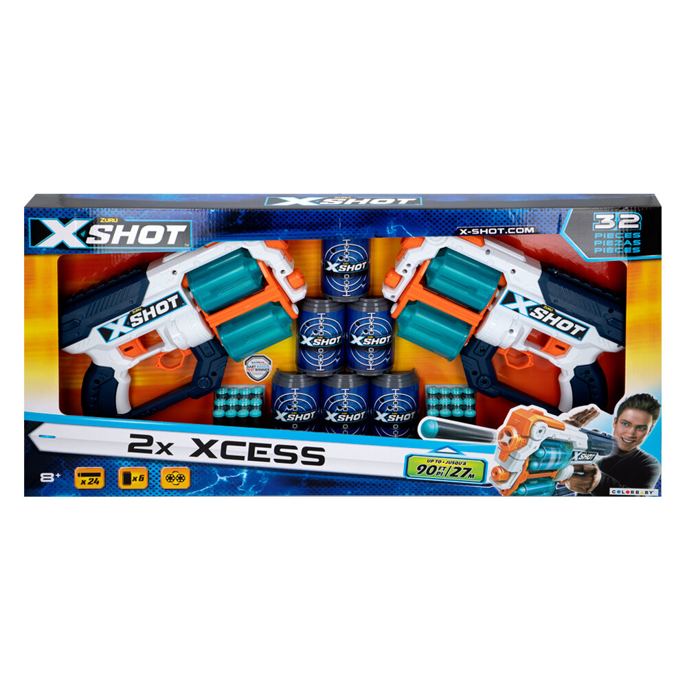 Žaislinių šautuvų rinkinys Xshot 2 x XCESS, 36259 цена и информация | Žaislai berniukams | pigu.lt
