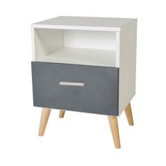 Тумбочка ADRK Furniture Logan 11, белая/серая цена и информация | Прикроватные тумбочки | pigu.lt