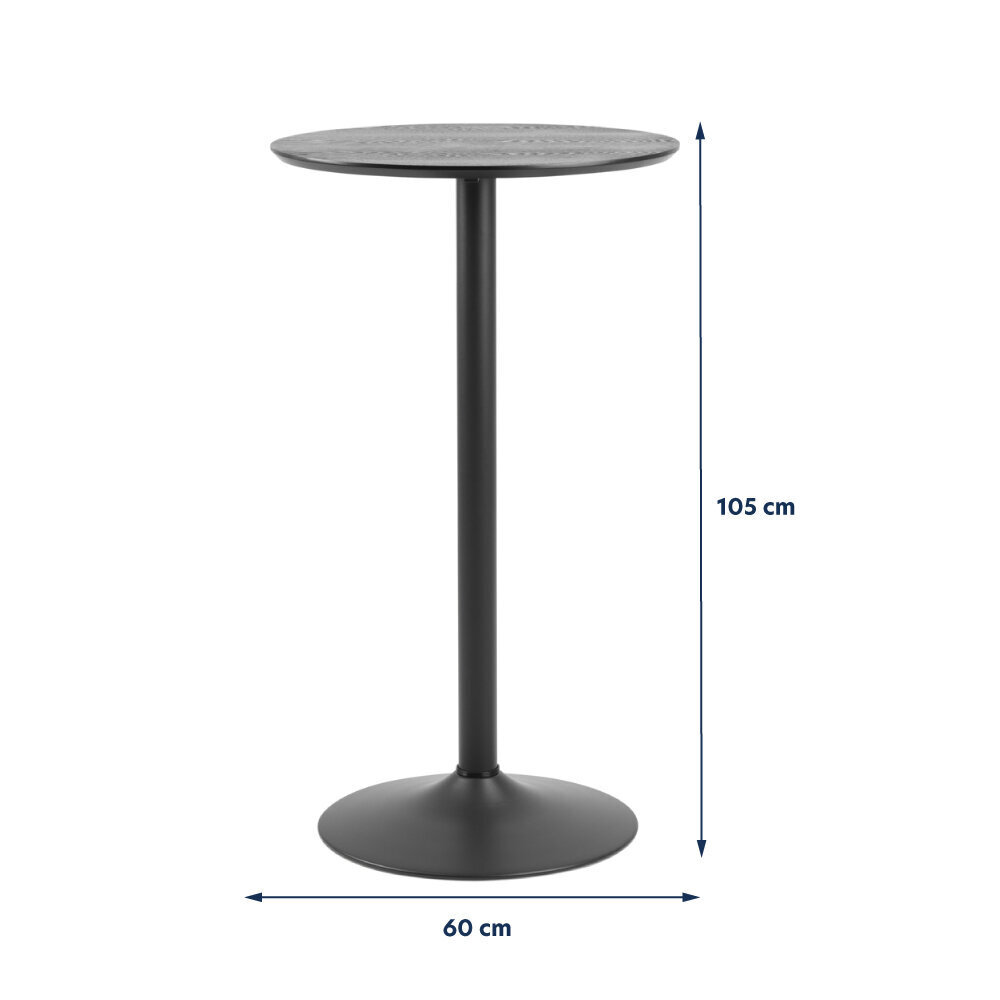 Baro stalas Selsey Balsamita, juodas kaina ir informacija | Virtuvės ir valgomojo stalai, staliukai | pigu.lt
