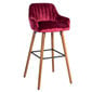 Baro kėdė Home4You Ariel, raudona/ruda kaina ir informacija | Virtuvės ir valgomojo kėdės | pigu.lt
