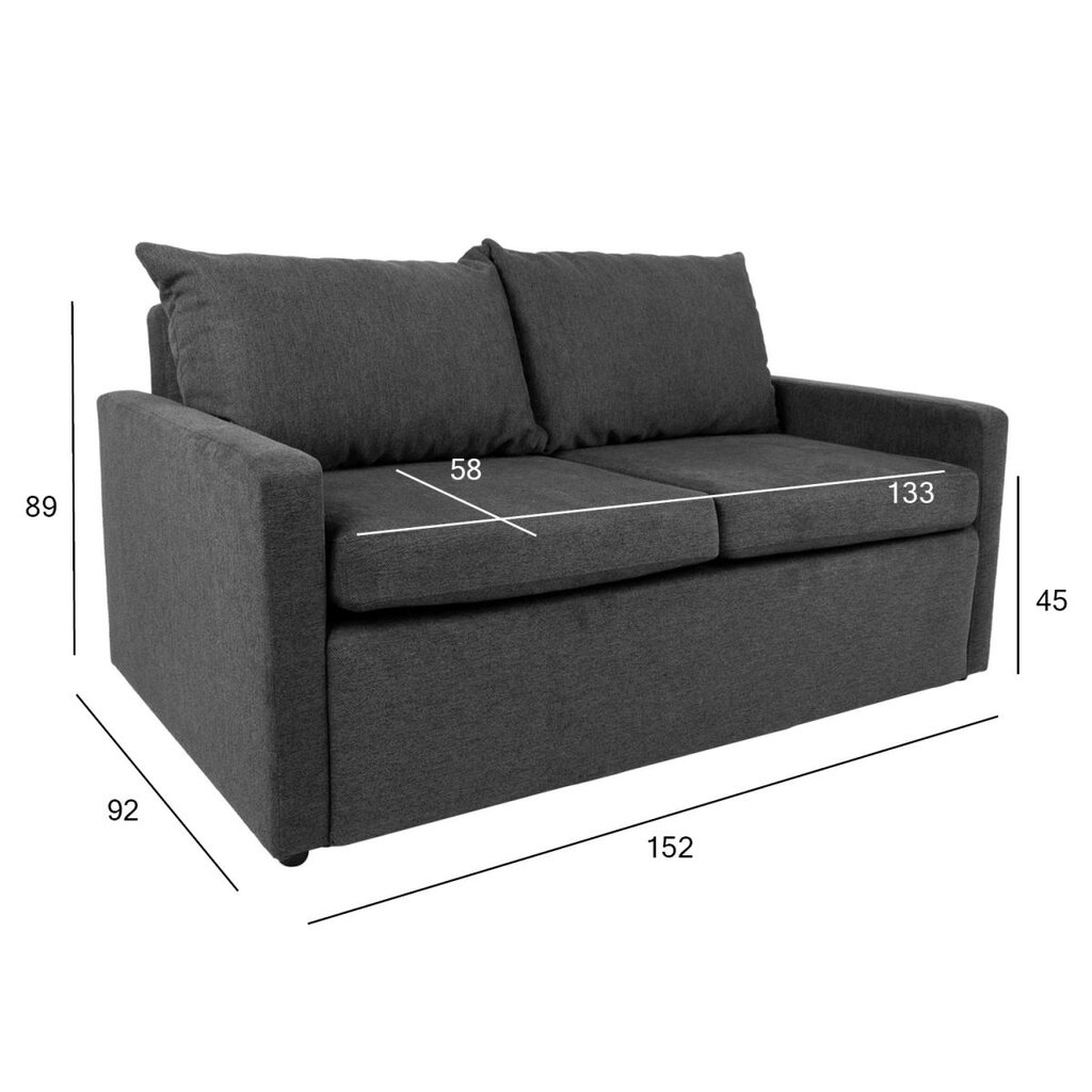 Sofa Home4You Cologne, tamsiai pilka kaina ir informacija | Sofos | pigu.lt