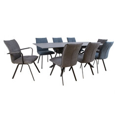 Valgomojo komplektas EDDY: stalas, 8 kėdės kaina ir informacija | Valgomojo komplektai | pigu.lt