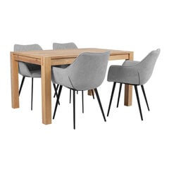 Обеденный комплект CHICAGO NEW с 4 стульями (37046) массив дерева / МДФ с натуральным шпоном дуба, промасленный цена и информация | Комплекты мебели для столовой | pigu.lt