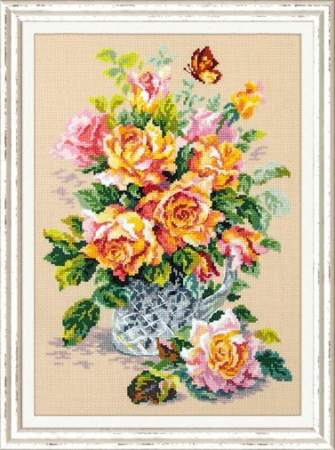 Siuvinėjimo rinkinys Magic Needle "Tea Roses" 100-021 kaina ir informacija | Siuvinėjimo priemonės | pigu.lt