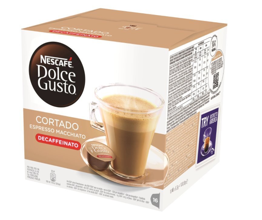 Кофейные капсулы Decaffeinated coffee Nescafe Dolce Gusto Espresso Cortado  Decafeinato, 16 шт. цена | pigu.lt