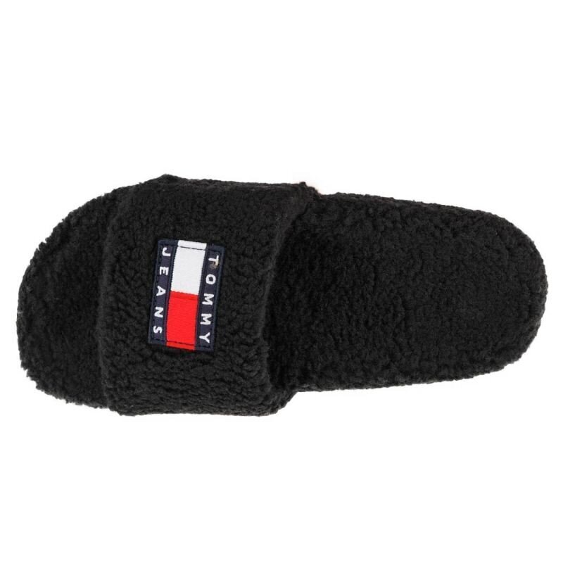 Moteriškos šlepetės Tommy Hilfiger Flag Pool Slide W EN0EN01602BDS, juodos цена и информация | Šlepetės moterims | pigu.lt