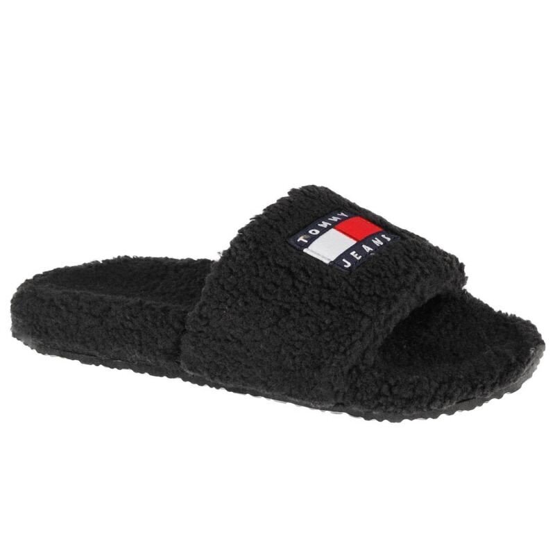 Moteriškos šlepetės Tommy Hilfiger Flag Pool Slide W EN0EN01602BDS, juodos цена и информация | Šlepetės moterims | pigu.lt