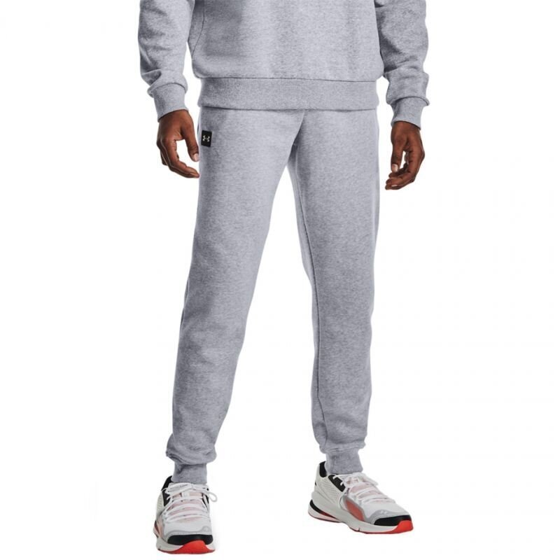 Sportinės kelnės vyrams Under Armor Rival Fleece Jogger M 1357 128 011, pilkos kaina ir informacija | Sportinė apranga vyrams | pigu.lt