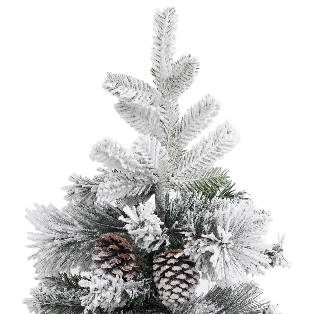 Kalėdų eglutė su sniegu/kankorėžiais, 225 cm цена | pigu.lt