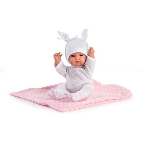 Lėlė kūdikėlis Gordi, baltais rūbeliais 28 cm kaina ir informacija | Žaislai mergaitėms | pigu.lt