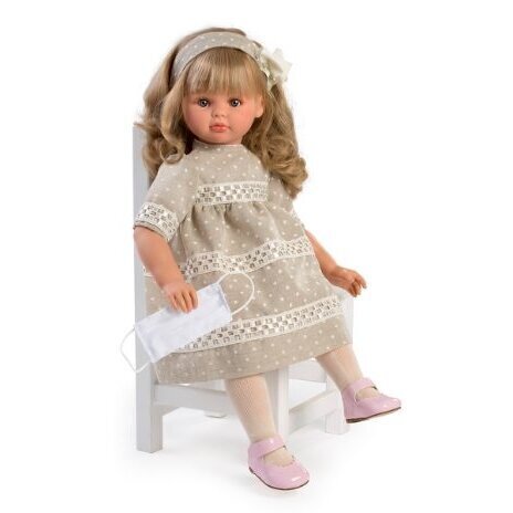Lėlė Pepa su smėlio spalvos suknele, 57cm kaina ir informacija | Žaislai mergaitėms | pigu.lt