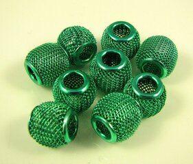 Metaliniai Mesh karoliukai, 12x10 mm, 1 vnt. kaina ir informacija | Papuošalų gamybai, vėrimui | pigu.lt