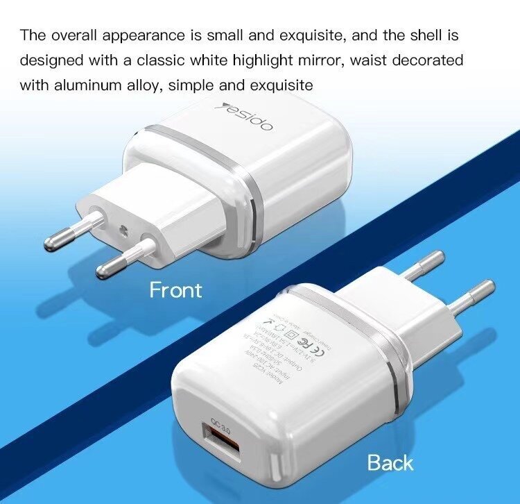 Yesido QC Fast Charge kaina ir informacija | Krovikliai telefonams | pigu.lt