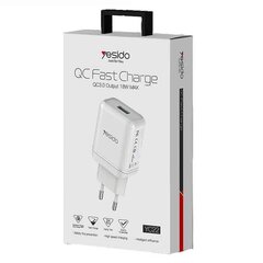 Зарядка Yesido QC Fast Charge QC 3.0 18 W Max цена и информация | Зарядные устройства для телефонов | pigu.lt