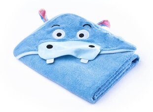 Мягкое банное полотенце Sensillo Water Friends Hippo, 100x100, синий цена и информация | Товары для купания | pigu.lt