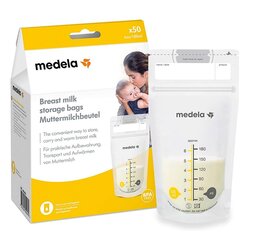 Пакеты для хранения молока Medela, 50 шт. цена и информация | Детская посуда, контейнеры для молока и еды | pigu.lt