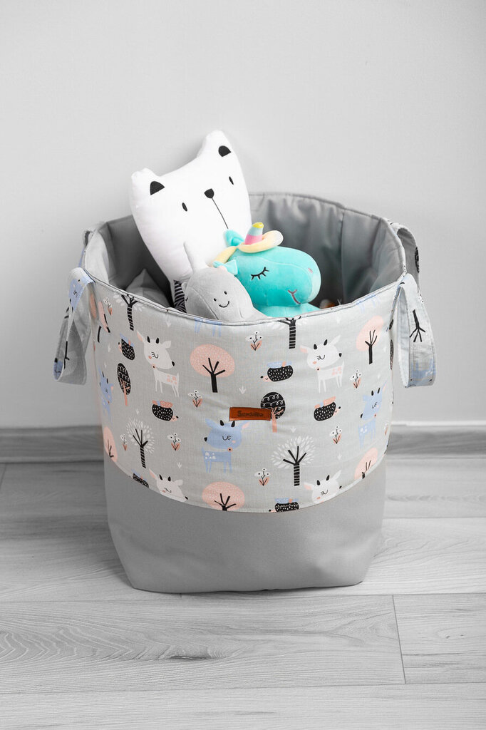Krepšys žaislams Sensillo Pilki elniai kaina ir informacija | Žaislai kūdikiams | pigu.lt