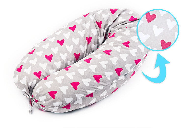 XL nėštumo pagalvė Sensillo Rožinės širdys kaina ir informacija | Maitinimo pagalvės | pigu.lt