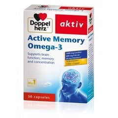 Maisto papildas Doppelherz aktiv Active Memory Omega - 3, 30 kapsulių цена и информация | Витамины, пищевые добавки, препараты для хорошего самочувствия | pigu.lt