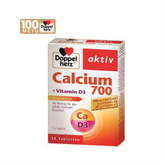 Maisto papildas Doppelherz Aktiv Calcium 700 + Vitamin D3, 30 kapsulių kaina ir informacija | Vitaminai, maisto papildai, preparatai gerai savijautai | pigu.lt