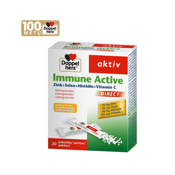 Maisto papildas Doppelherz aktiv Immune Active Direct paketėliai N20 kaina ir informacija | Vitaminai, maisto papildai, preparatai imunitetui | pigu.lt