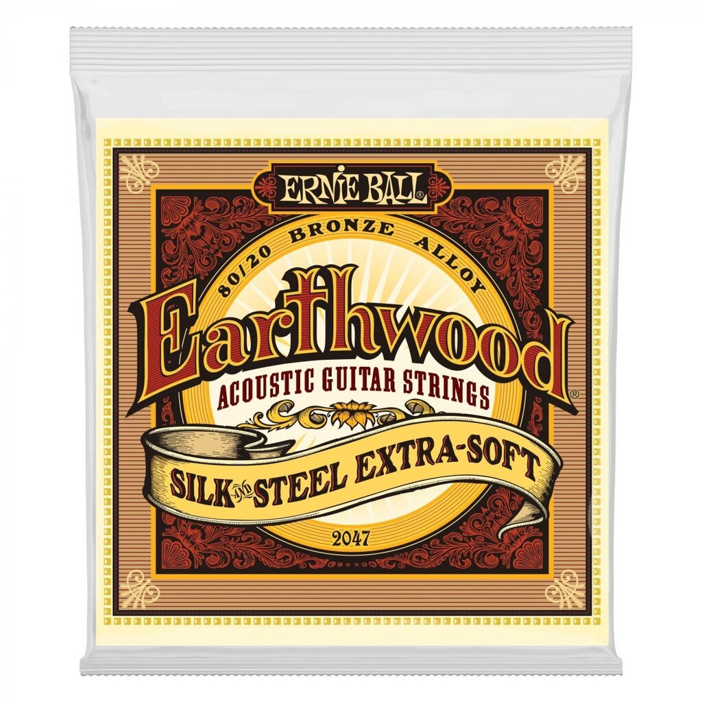 Stygos ak. gitarai Ernie Ball P02047 Earthwood Extra Light Bronze цена и информация | Priedai muzikos instrumentams | pigu.lt