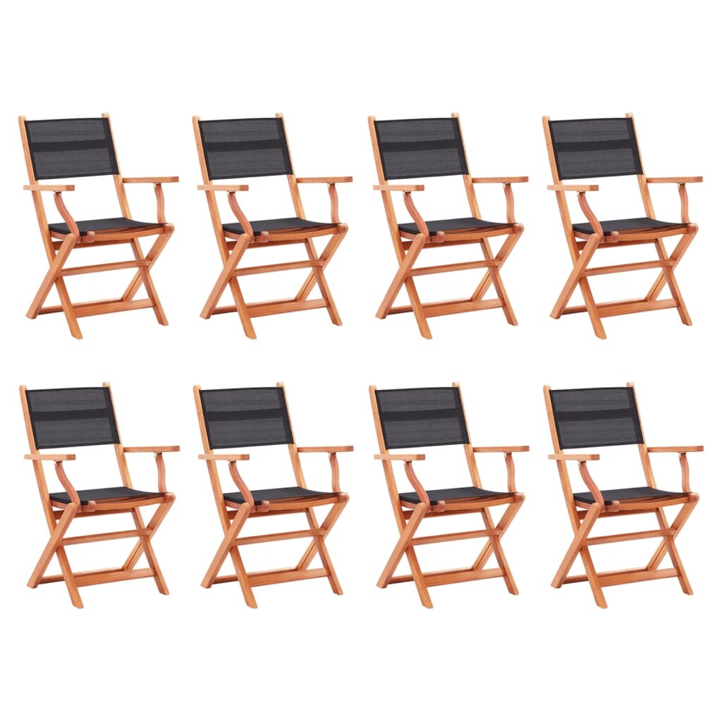 Sodo kėdės, 8 vnt, juodos kaina ir informacija | Lauko kėdės, foteliai, pufai | pigu.lt