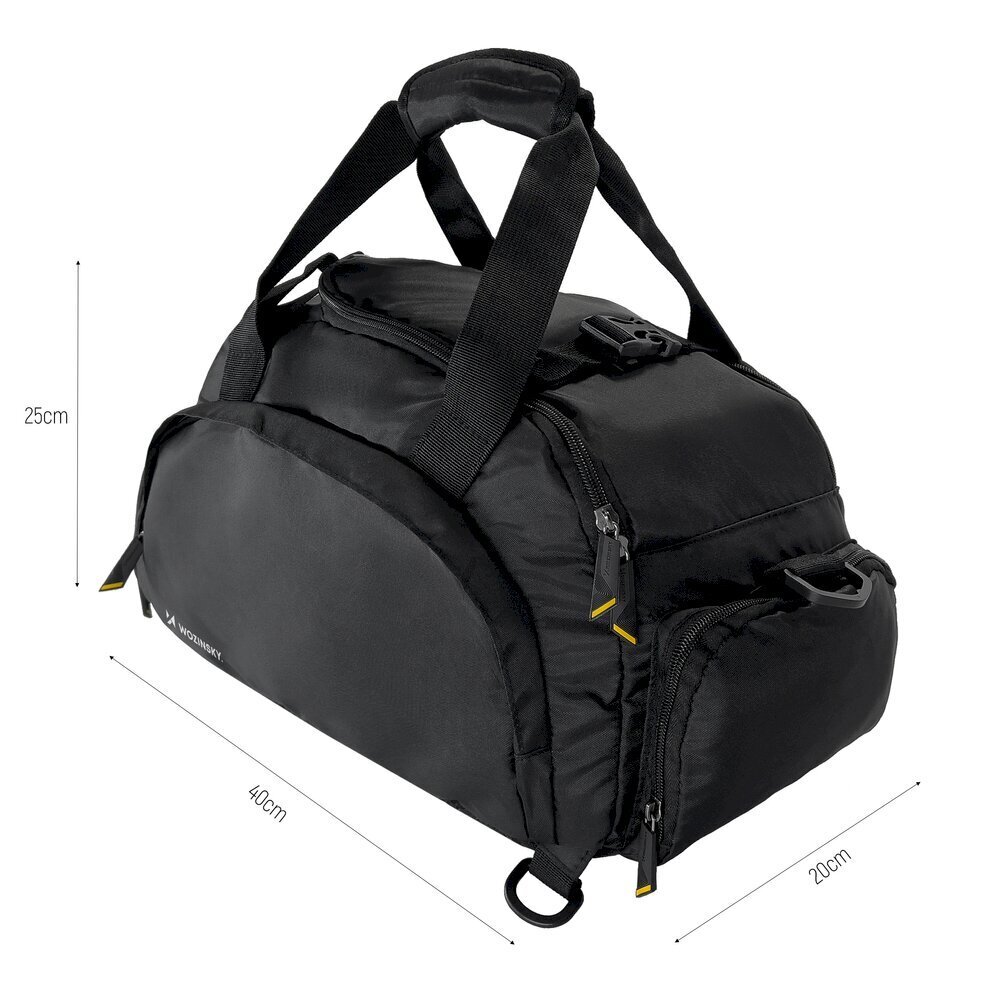 Sportinis krepšys, 40 x 20 x 25 cm, juodas kaina ir informacija | Kuprinės ir krepšiai | pigu.lt