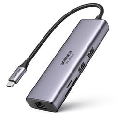 Многофункциональный концентратор Ugreen 6в1 USB Type C - 2x USB 3.2 Gen 1 / цена и информация | Кабели для телефонов | pigu.lt