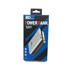 Power Bank išorinė baterija MD blue 5200mAh, baltas kaina ir informacija | Atsarginiai maitinimo šaltiniai (power bank) | pigu.lt
