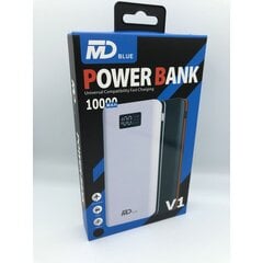 Power Bank išorinė baterija MD blue 10000mAh su LED ekranu, juodas kaina ir informacija | Atsarginiai maitinimo šaltiniai (power bank) | pigu.lt