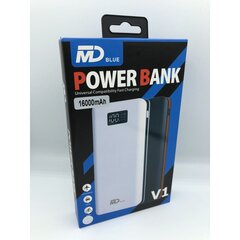 Power Bank išorinė baterija MD blue 16000mAh su LED ekranu, juodas kaina ir informacija | Atsarginiai maitinimo šaltiniai (power bank) | pigu.lt