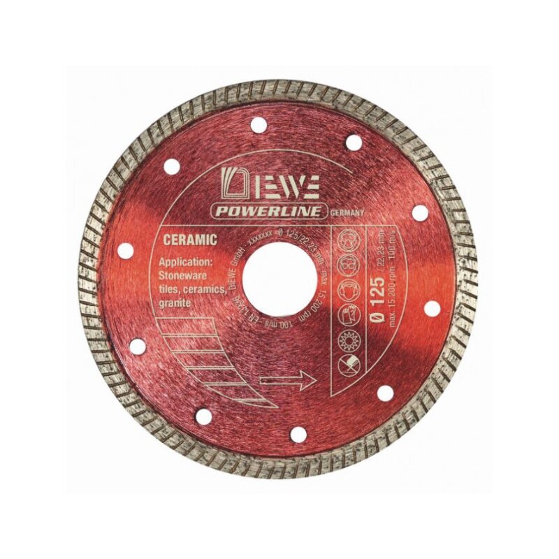 Deimantinis diskas Powerline Ceramic D125x22mm цена и информация | Mechaniniai įrankiai | pigu.lt