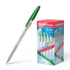 Ручка шариковая ErichKrause R-301 Classic Stick 1.0, цвет чернил красный (в коробке по 50 шт.) цена и информация | Письменные принадлежности | pigu.lt