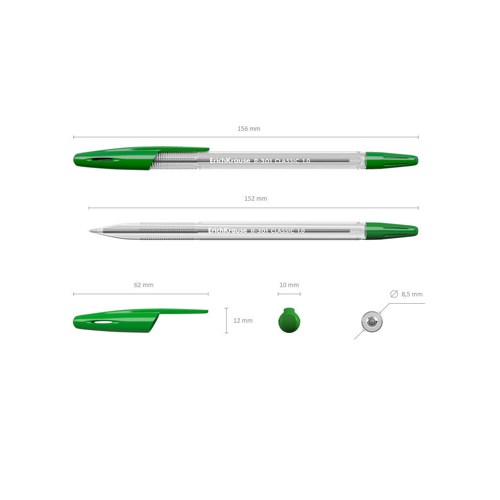 Tušinukai ErichKrause® R-301 Classic Stick 1.0, 50 vnt. kaina ir informacija | Rašymo priemonės | pigu.lt
