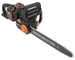 WORX WG385E chainsaw 40 cm 2x 20V 4,0Ah Black, Orange цена и информация | Пилы, циркулярные станки | pigu.lt